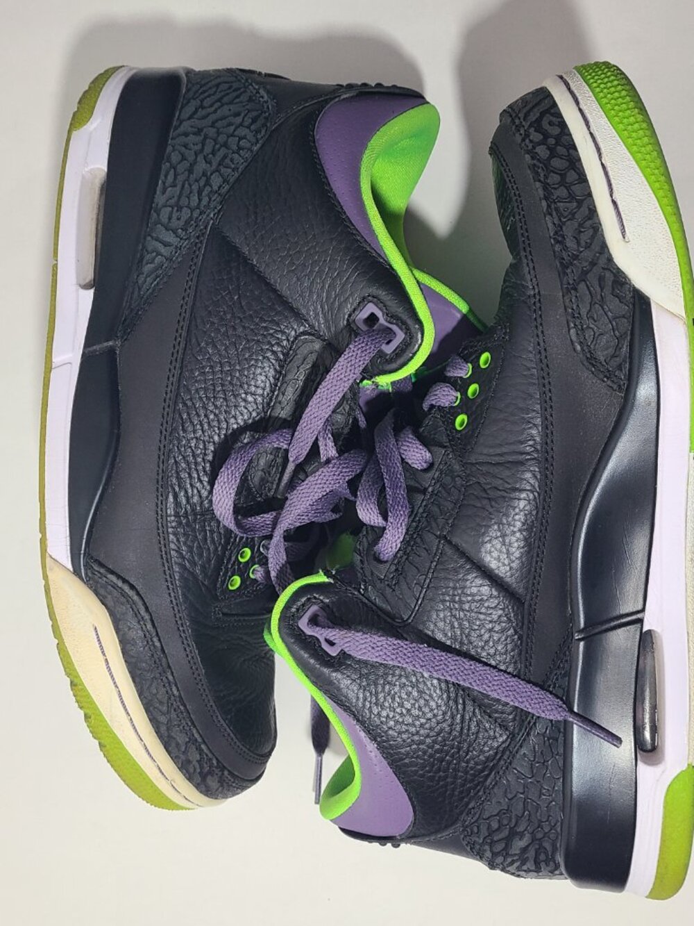 Air Jordan 3 Retro Joker Purple Green Black Men's Shoes Size 10.5 (136064-018) - Picture 4 of 8